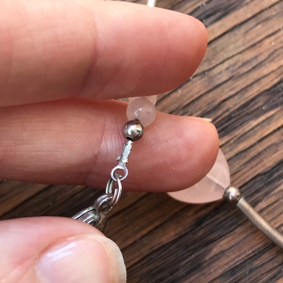 Sterling Silver & Rose Quartz Necklace Set - Picture 9 of 16